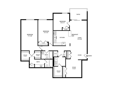 C6 floorplan at Vistas of Annandale, Annandale, Virginia, 22003